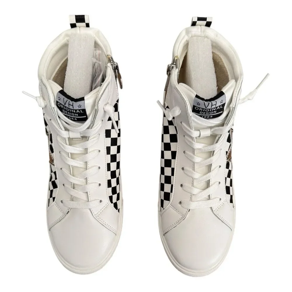 Vintage Havana Lexi Mid top Sneakers Women’s 9 White‎ Checkered Multi